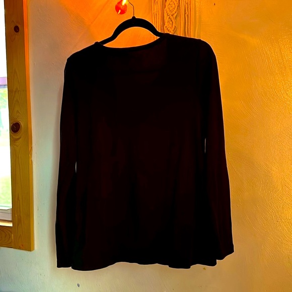 ⭐️NWOT JJILL PERFECT Shirt, Black, M, 100% Pima Cotton, Perfect for Layering 🖤💖 - Picture 10 of 12